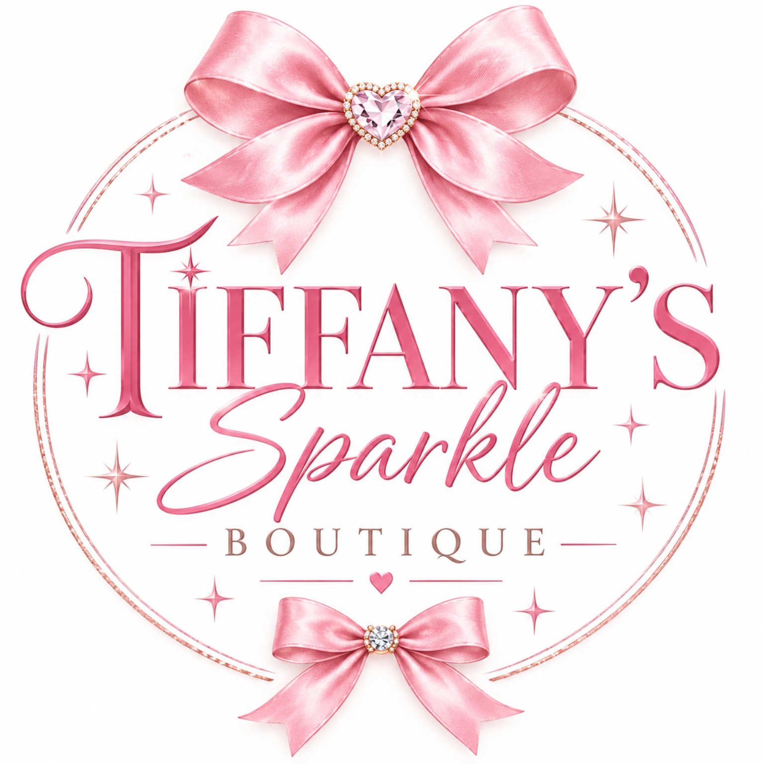 Tiffany’s Sparkle Boutique pink bow logo